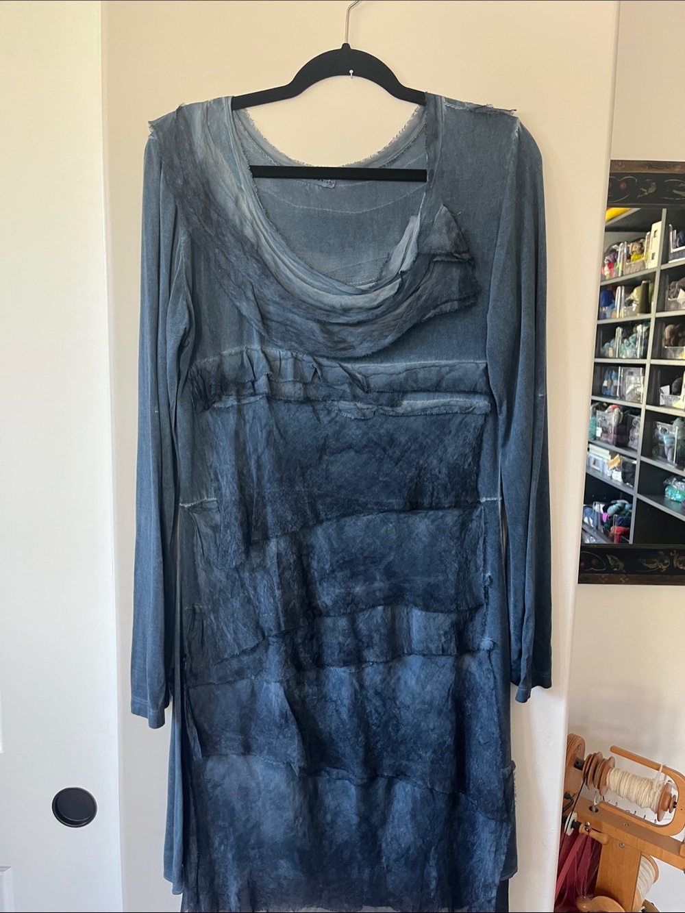 Tempo Paris Silk-Rayon Layered Long Sleeve Dress.